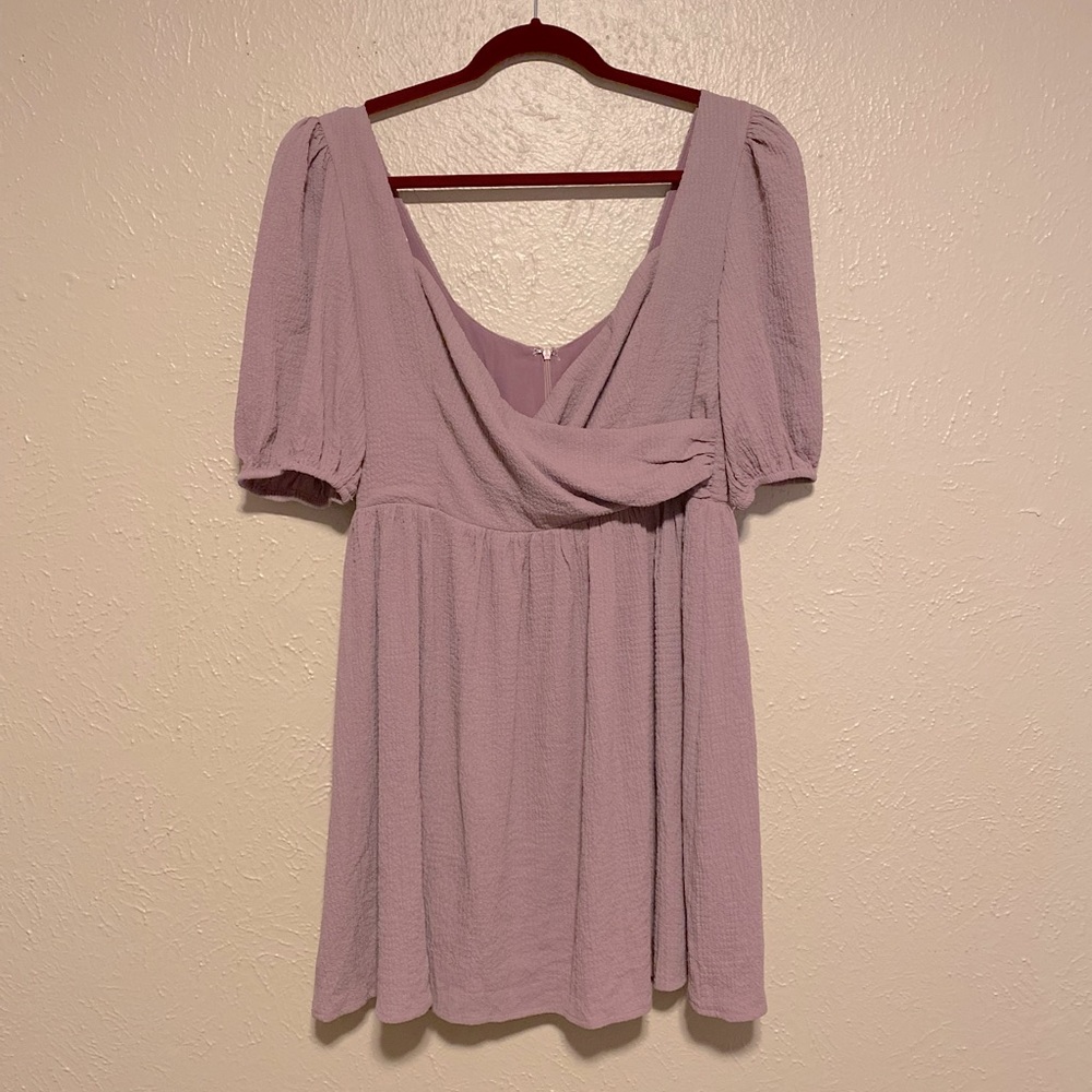 Balletcore NWT Soft Lavender Puff Sleeve Babydoll Dress Lulu’s Sz L